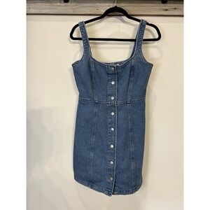 ASOS Demin Snap Front Mini Dress Small